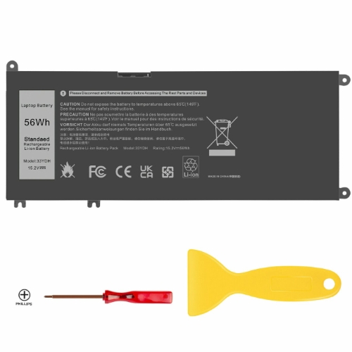 081PF3, 33YDH replacement Laptop Battery for Dell G3 15 3579 Series, G3 17 3779 Series, 15.2v, 3 cells, 56wh