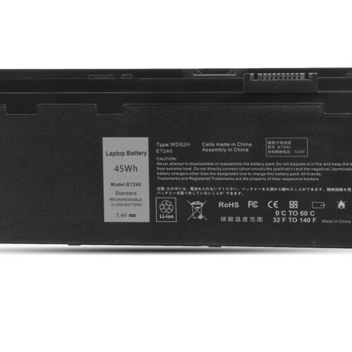 451-BBFT, 451-BBFV replacement Laptop Battery for Dell Latitude E7240 Ultrabook, Latitude E7250 Ultrabook, 7.4 V, 4 cells, 45wh