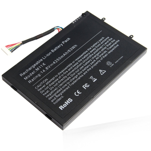 08P6X6, 0w3vx3 replacement Laptop Battery for Dell Alienware M11x R1 Series, Alienware M11x R2 Series, 8 cells, 14.8 V, 62wh