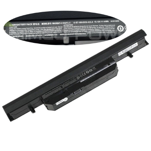 4ICR18/65, 6-87-WA50S replacement Laptop Battery for Clevo WA50 Series, WA51 Series, 4 cells, 15.12v, 2800mah / 44wh