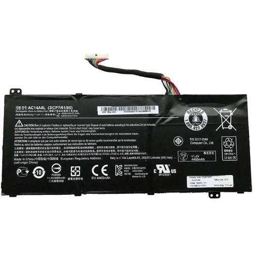 3ICP7/61/80, AC14A8L replacement Laptop Battery for Acer Aspire V Nitro Series, Aspire VN7-571G-50Z5, 11.4v, 3 cells, 52.5wh