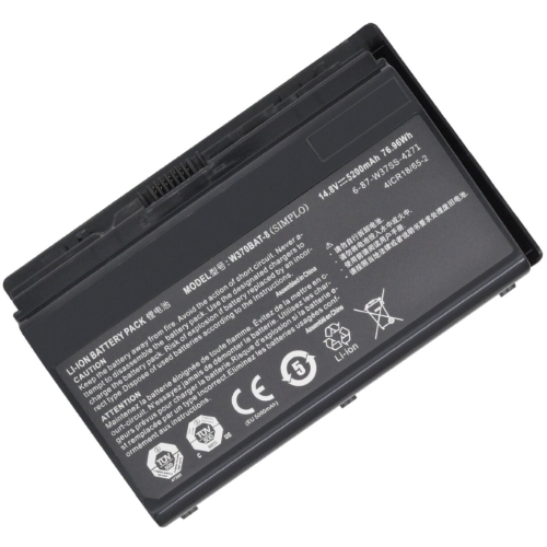 4ICR18/65-2, 6-87-W370S-427 replacement Laptop Battery for Clevo K590S, K590S-I7, 14.8V, 8 cells, 5200mah / 76.96wh