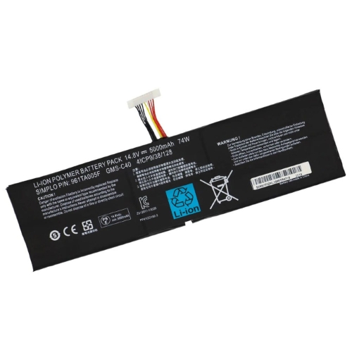 4ICP9/38/128, 961TA005F replacement Laptop Battery for Razer Blade Pro 17 RZ09-0099, Blade Pro 2013, 14.8V, 5000mah / 74wh