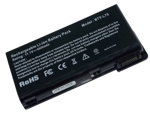 91NMS17LD4SU1, 91NMS17LF6SU1 replacement Laptop Battery for MSI A5000, A6000, 9 cells, 11.1V, 6600mAh