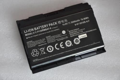 6-87-x510s-4J7 replacement Laptop Battery for Clevo CF10HMYA1001JH, G170P-47108G1TG8808GNexocG647, 14.8V, 5200mAh