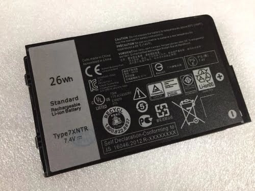 451-BCDH, 7XNTR replacement Laptop Battery for Dell Latitude 12 7202, Latitude 7202, 7.4V, 3500mah (26wh)