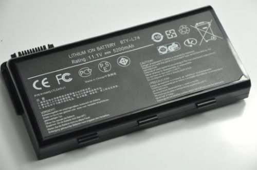BTY-L74 replacement Laptop Battery for MSI A6000-030US, A6000-226US, 11.1V, 6600mAh
