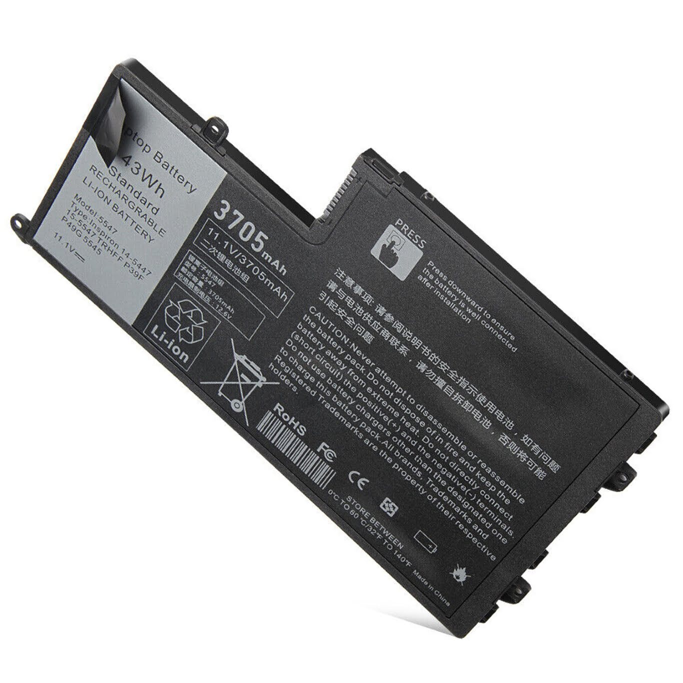 01v2f6, 0DFVYN replacement Laptop Battery for Dell Inspiron 5445, Inspiron 5447, 11.1V, 3 cells, 3800mah/43wh