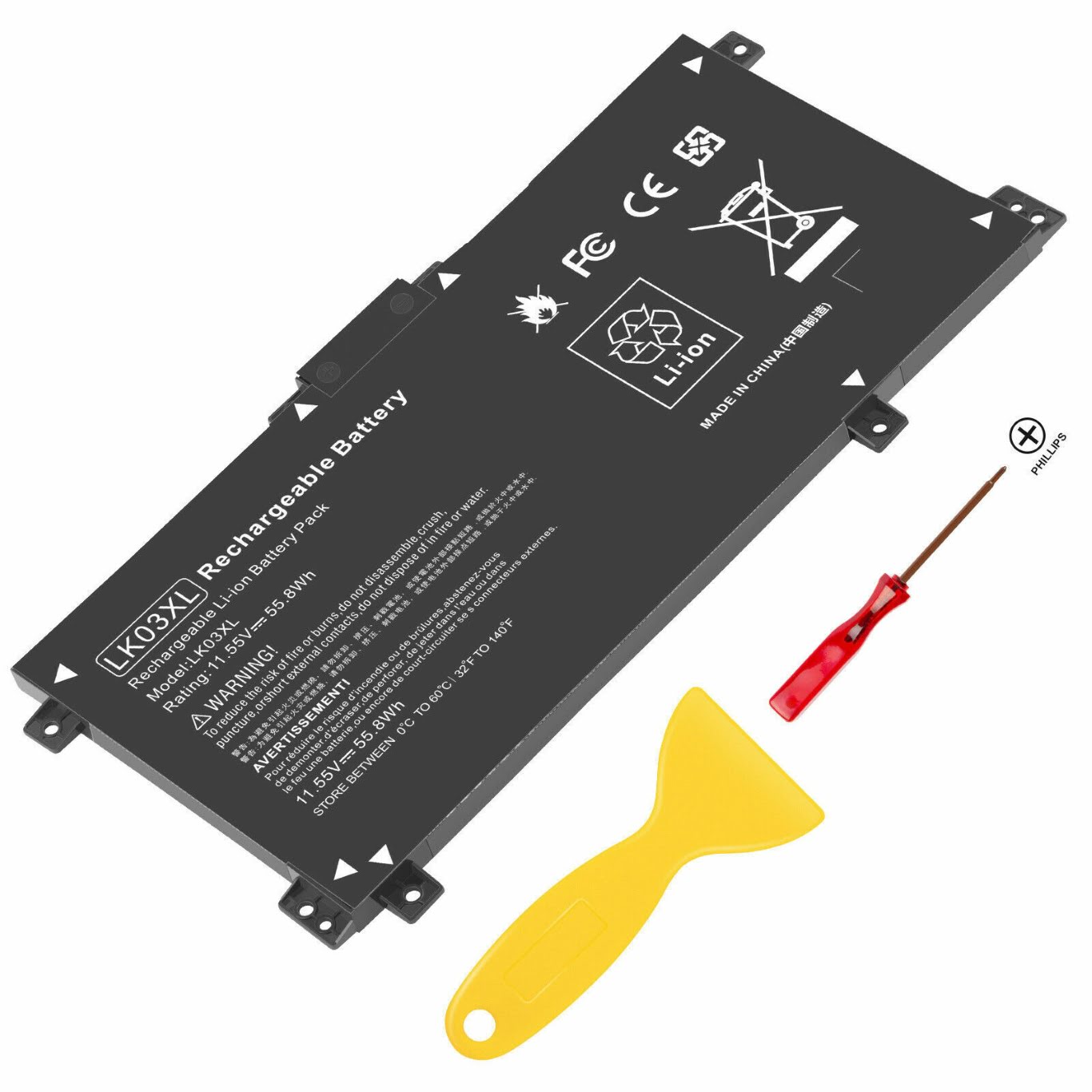 916368-421, 916368-541 replacement Laptop Battery for HP Envy X360, Envy X360 15-bp001tx, 3 cells, 11.55v, 55.8wh