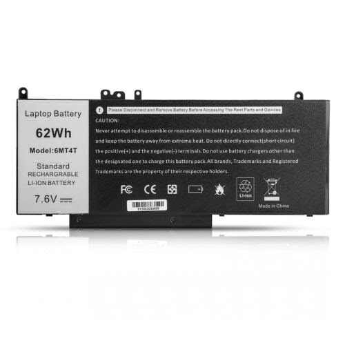 07V69Y, 6MT4T replacement Laptop Battery for Dell Latitude E5470, Latitude E5570, 4 cells, 7.6 V, 62 Wh