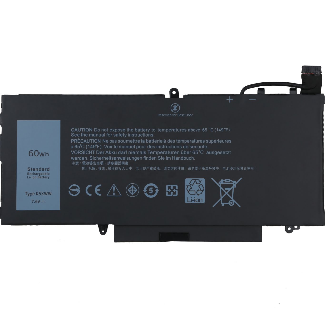 0725KY, 0CFX97 replacement Laptop Battery for Dell Latitude 12 5289, Latitude 12 5289 2 IN 1, 7.6v, 4 cells, 60wh