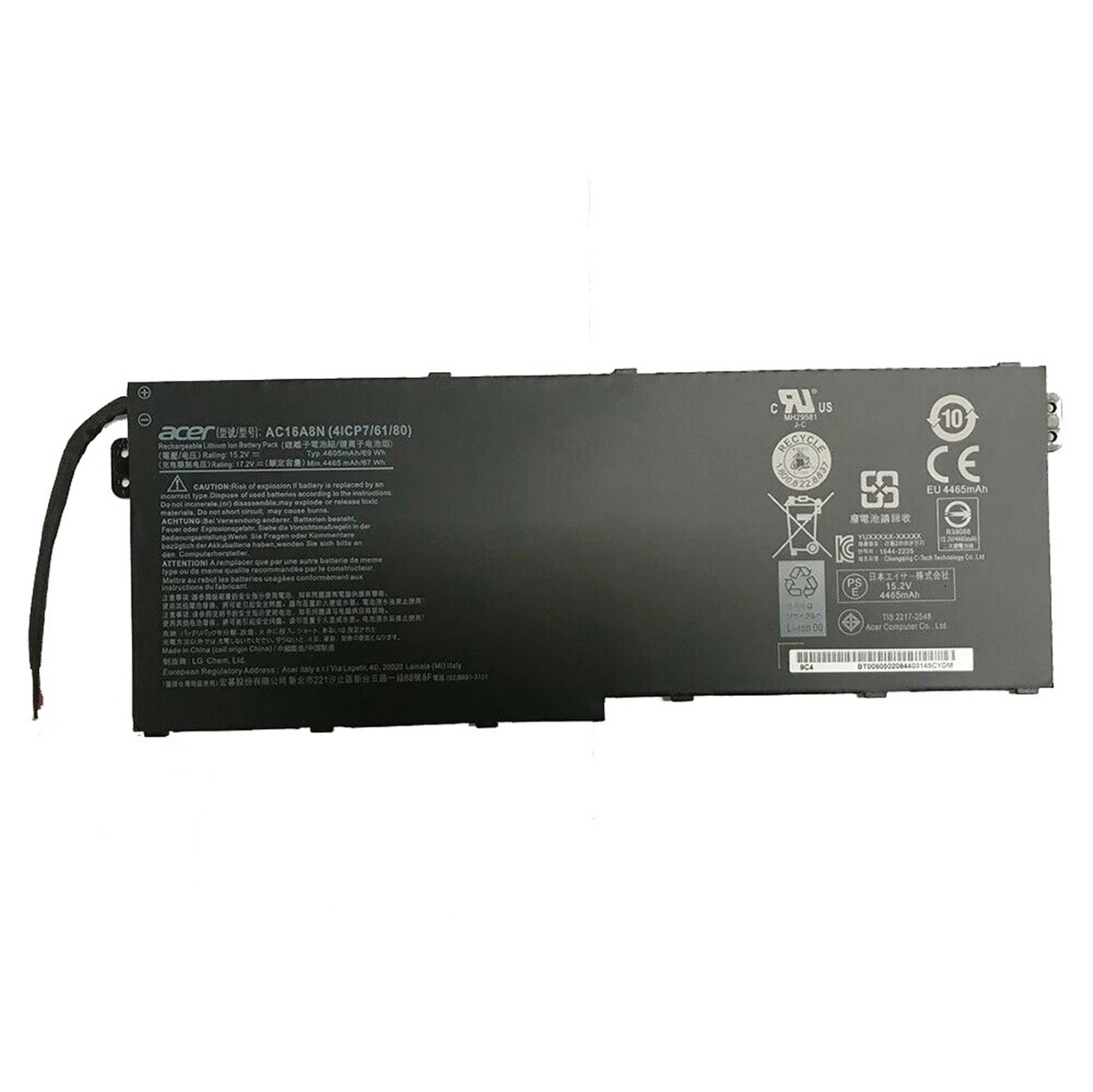 4ICP7/61/80, AC16A8N replacement Laptop Battery for Acer Aspire Nitro V17 VN7-793G, Aspire Nitro VN7-593G, 15.2v, 4605mah / 69wh