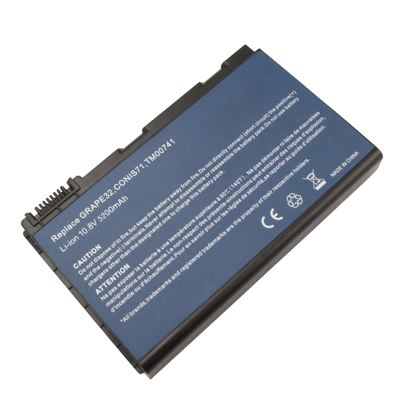 4UR18650F-2-WST-3, 934C2220F replacement Laptop Battery for Acer Extensa 5120, Extensa 5210, 6 cells, 10.8V, 4400mah/49wh