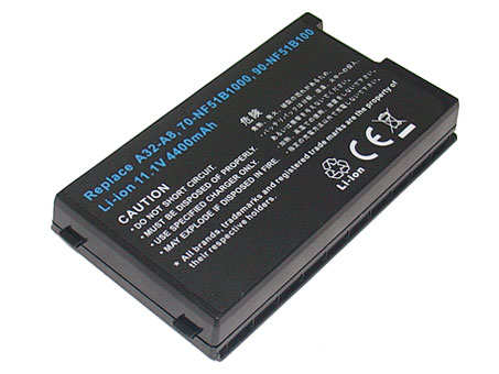 70-NF51B1000, 90-NF51B1000 replacement Laptop Battery for Asus A8 Series, A8000 Series, 4400mAh, 11.1V