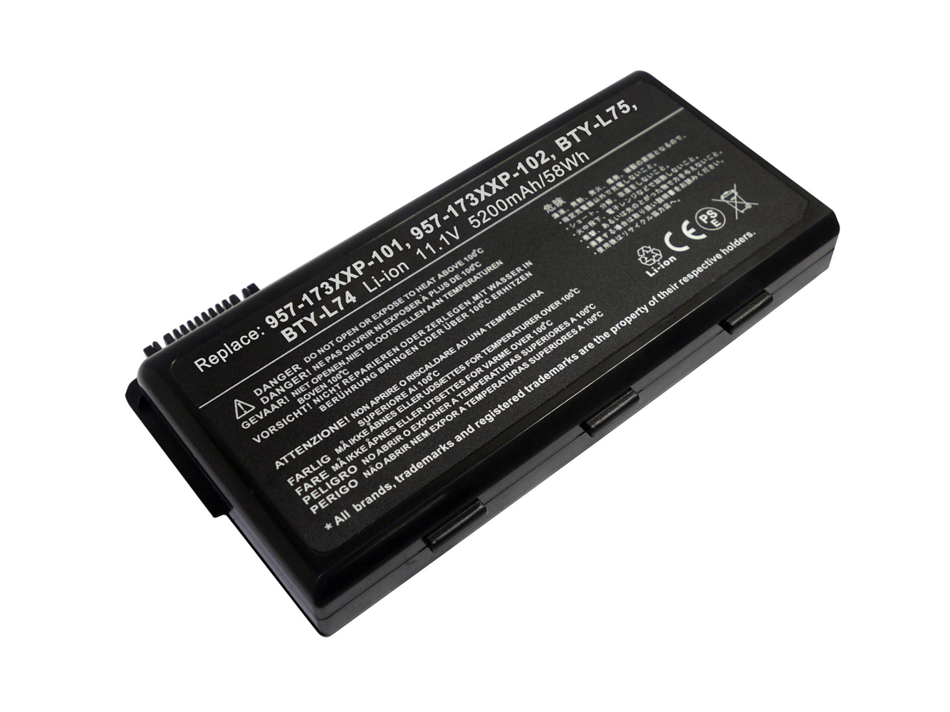 957-173XXP-101, 957-173XXP-102 replacement Laptop Battery for MSI A5000, A6000, 6 cells, 5200mAh, 11.10V