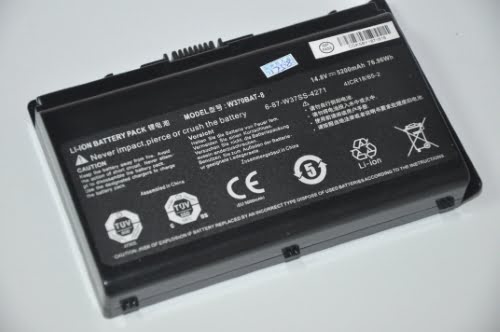 W370BAT-8 replacement Laptop Battery for Clevo GigabyteP27G v2, HaseeK660E-I7 D8, 14.8V, 5200mAh
