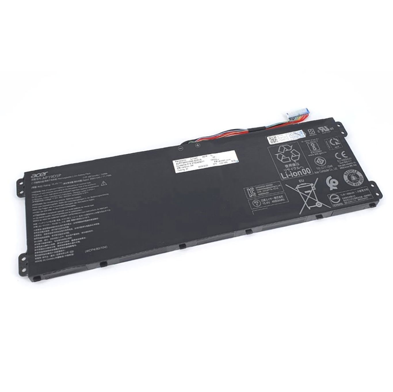 AP19D5P replacement Laptop Battery for Acer AP19D5P, ConceptD 3 CN315-71-72J3, 15.4v, 4 cells, 4810mah / 74wh